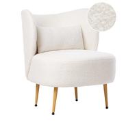 Beliani Armchair Otsby Ii With Cushion Boucle Off-White