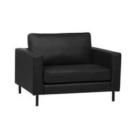 Beliani Armchair Savalen Leather Black