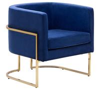 Beliani Armchair Sirkka Velvet Dark Blue