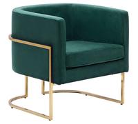 Beliani Armchair Sirkka Velvet Dark Green