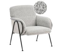 Beliani Armchair Trysnes Fabric Black/ White