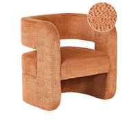 Beliani Armchair Vidsel Chenille Orange