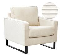 Beliani Armchair Vind Corduroy Light Beige