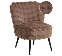 Beliani Armchair Voss Faux Fur Light Brown