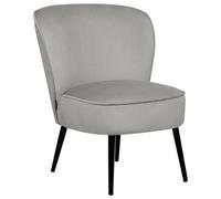 Beliani Armchair VOSS Velvet Light Grey, Grey