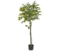 Beliani Artificial Potted Plant Indoor Use Plastic Decoration Citrus 156 cm Lemon Tree