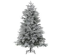 Beliani Artificial Snowy Christmas Tree Bassie 210 Cm White