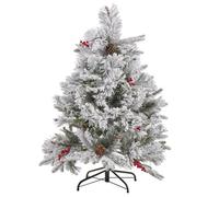 Beliani Artificial Snowy Christmas Tree Masala 120 Cm White