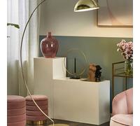 Beliani Aura Arc Floor Lamp 188Cm Gold Arc With Chrome Leg -