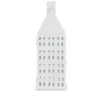 Beliani Aura Lantern White Iron 40Cm - Minimalistic House-Style Candle Holder For Mantels And Shelves