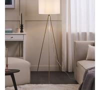 Beliani Aurora Home 148 Cm Gold Tripod Floor Lamp With White Drum Shade