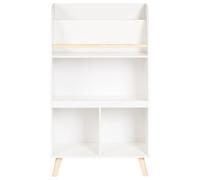 Beliani Aurora Kids 3-Tier Bookshelf - White Mdf Shelves With Pine Wood Legs, 60 X 30 X 102 Cm