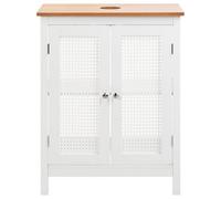 Beliani Aurora Washbasin Cabinet White Mdf 60 X 75 Cm With Perforated Doors And Two Shelves
