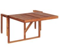 Beliani Balcony Hanging Table - Dark Brown Acacia, Foldable 60 X 55 Cm