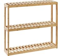 Beliani Bamboo 3-Shelf Wall Unit Light Brown - Moisture-Resistant Bathroom Shelf 60 X 15 X 54 Cm