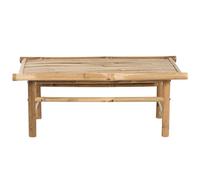 Beliani Bamboo Coffee Table 80 X 45 Cm Rustic Light Wood, Indoor And Outdoor