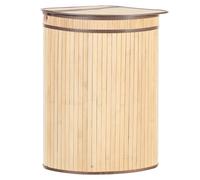 Laundry Basket BADULLA Bamboo Light Brown 57 L