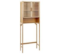Beliani Bathroom Cabinet Okarche Bamboo Wood 63 Cm Light Brown