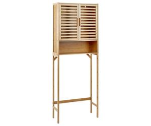 Beliani Bathroom Cabinet Okarche Bamboo Wood 63 Cm Light Brown