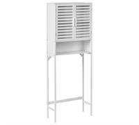 Beliani Bathroom Cabinet Okarche Bamboo Wood 63 Cm White