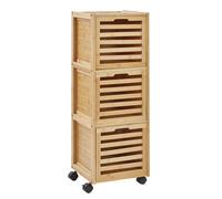 Beliani Bathroom Cabinet Shawnee Bamboo Wood 32 Cm Light Brown
