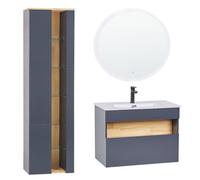 Beliani Bathroom Vanity Set Figueres Grey