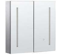 Bathroom Wall Mounted Mirror Cabinet LED CHABUNCO 60 cm 60 cm Black