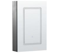 Beliani Bathroom Wall Mounted Mirror Cabinet Led Condor 40 Cm 60 Cm Black