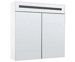 Beliani Bathroom Wall Mounted Mirror Cabinet Led Jaramillo 60 Cm 60 Cm White