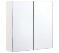 Beliani Bathroom Wall Mounted Mirror Cabinet Navarra 60 Cm 60 Cm White