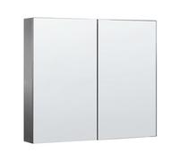Bathroom Wall Mounted Mirror Cabinet NAVARRA 80 cm 70 cm Black