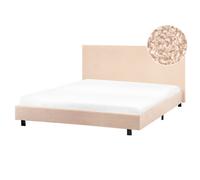 Bed Boucle ALBI 160 x 200 cm (EU King Size) Beige