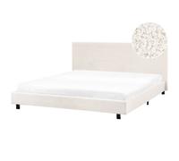 Beliani Bed Boucle Albi 180 X 200 Cm (Eu Super King) Off-White