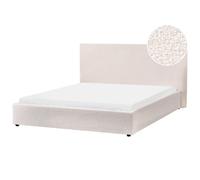 Beliani Bed Boucle Lavaur 160 X 200 Cm (Eu King Size) Off-White