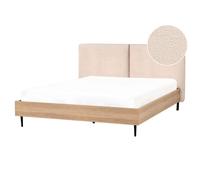 Beliani Bed Boucle Limanton 160 X 200 Cm (Eu King Size) Beige