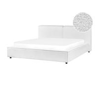 Beliani Bed Boucle Linards 160 X 200 Cm (Eu King Size) White