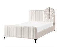 Bed Boucle LUNAN 120 x 200 cm (EU Small Double) Off-White