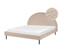 Beliani Bed Boucle Margut 160 X 200 Cm Eu King Size Beige