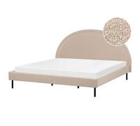 Beliani Bed Boucle Margut 180 X 200 Cm (Eu Super King) Beige