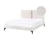 Bed Boucle MELLE 140 x 200 cm (EU Double) Off-White