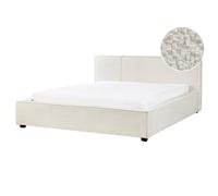 Beliani Bed Boucle Mirande 160 X 200 Cm (Eu King Size) Off-White