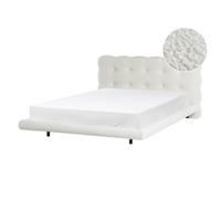 Beliani Bed Boucle Soulisse 140 X 200 Cm (Eu Double) Off-White