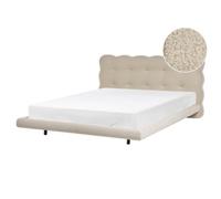 Beliani Bed Boucle Soulisse 160 X 200 Cm (Eu King Size) Beige