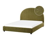 Bed Boucle VAUCLUSE 140 x 200 cm (EU Double) Olive Green
