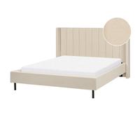 Beliani Bed Boucle Villette 160 X 200 Cm (Eu King Size) Beige