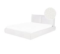 Beliani Bed Boucle Vinay 160 X 200 Cm (Eu King Size) White
