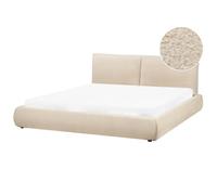 Beliani Bed Boucle Vinay 180 X 200 Cm (Eu Super King) Light Beige