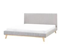 Bed Chenille TALENCE 180 x 200 cm (EU Super King) Light Grey