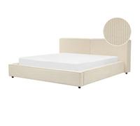 Bed Corduroy LINARDS 180 x 200 cm (EU Super King) Beige