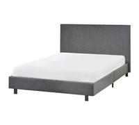 Beliani Bed Fabric Albi 120 X 200 Cm (Eu Small Double) Grey